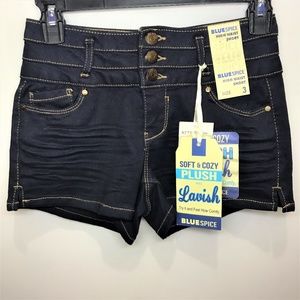 NWT Blue Spice Woman’s Short sz 3 Dark Blue Wash High Waist Juniors
